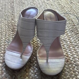 Nordstrom White Croc-Pattern Sandals